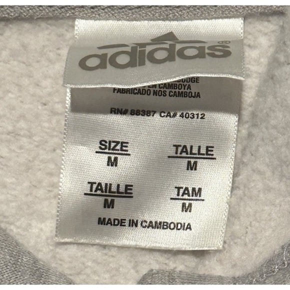 Adidas Nebraska Cornhuskers Hoodie Mens M Gray Red Logo NCAA College Sweatshirt - Picture 3 of 8